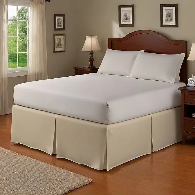 15 Inch Drop Bed Skirt Ivory 1000TC Egyptian Cotton 1-PC