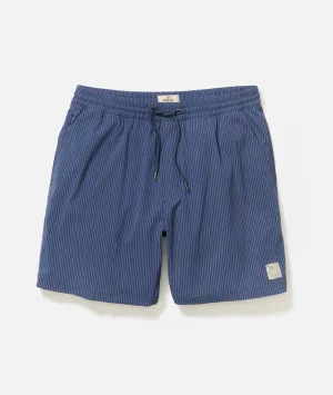 6" Lined Sport & Swim Short - Navy/Blue Stripe