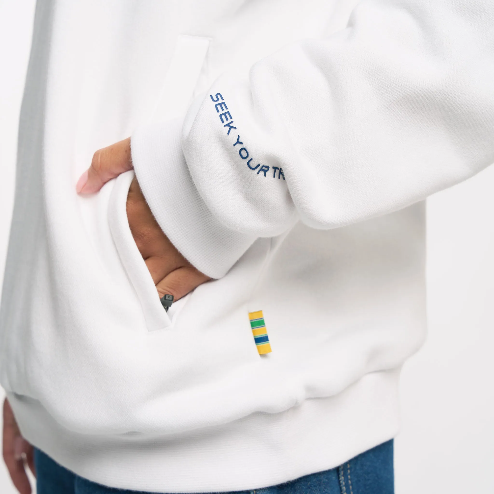 Ayrton Senna Legacy Quarter Zip White Fleece
