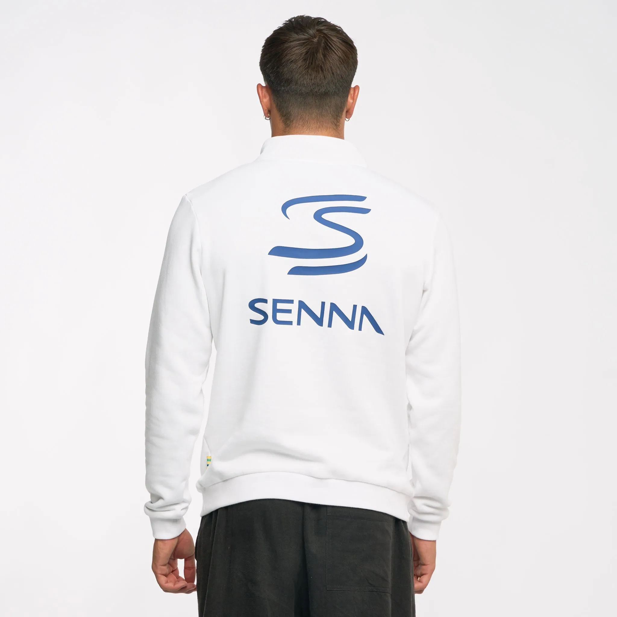Ayrton Senna Legacy Quarter Zip White Fleece