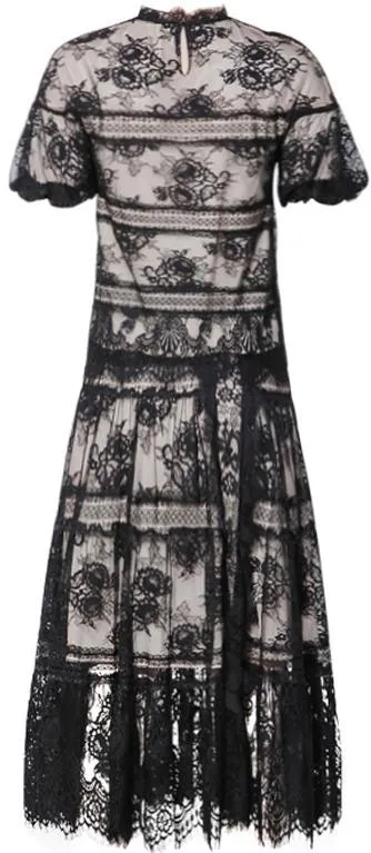 Black Lace Top & Skirt Set