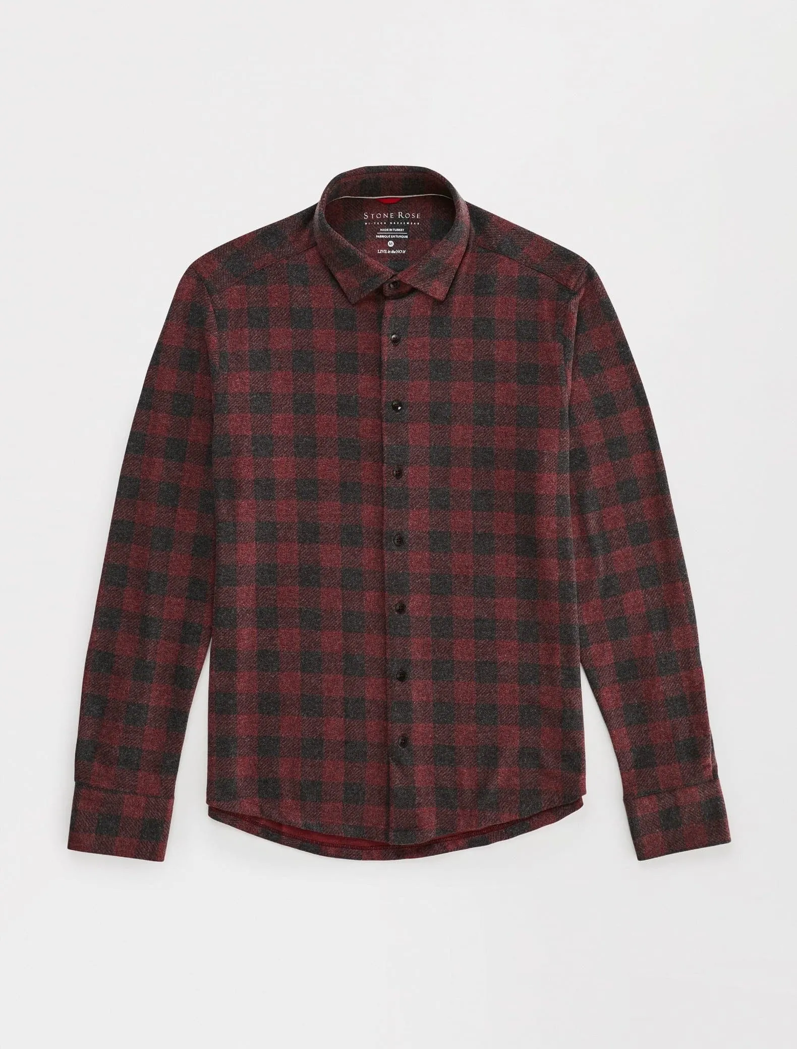 Burgundy T-Series Fleece Buffalo Check Shirt