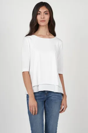 Double Layer Tee in White