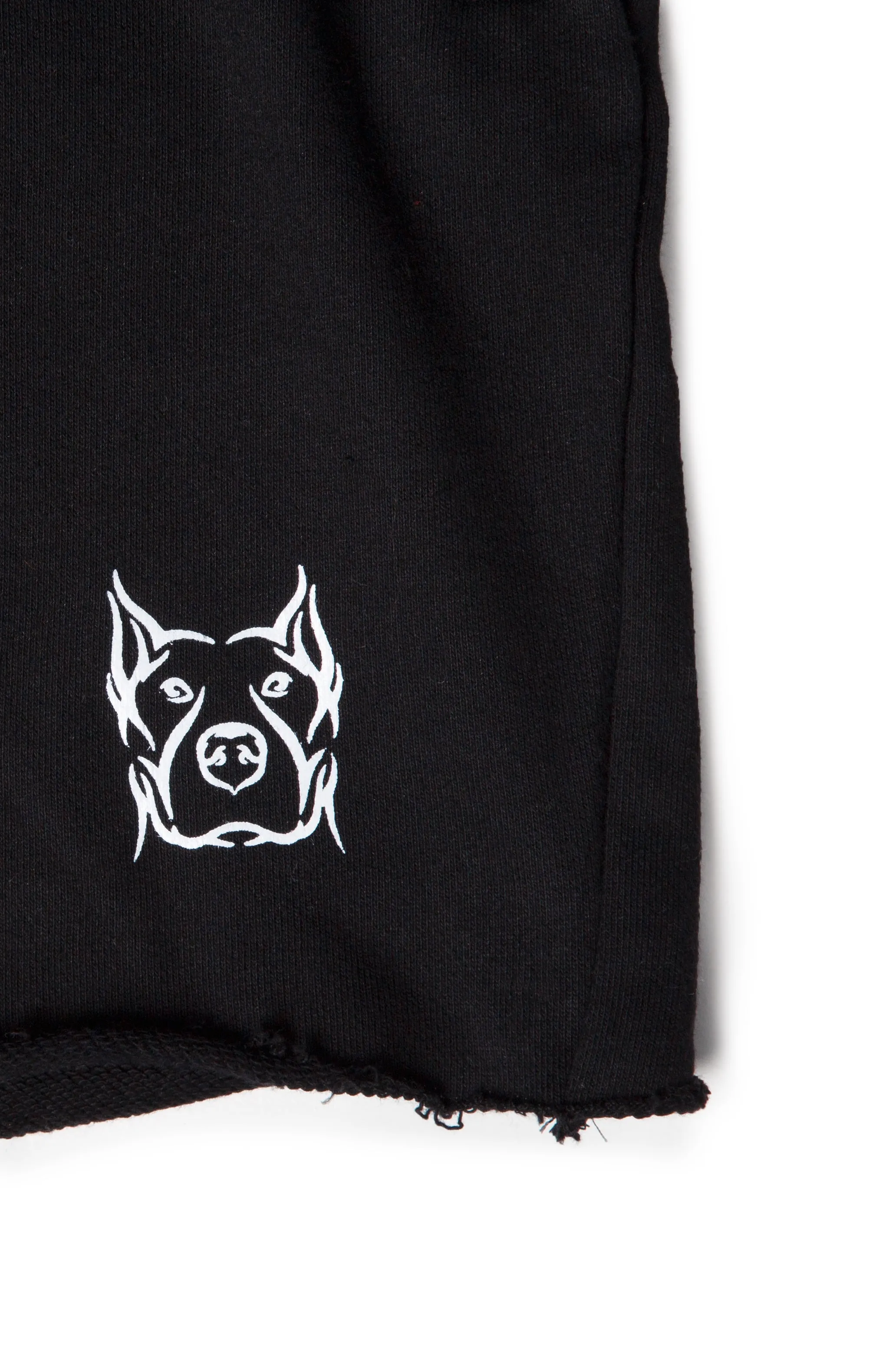 DROP CROTCH BLACK ZIPPER SHORTS