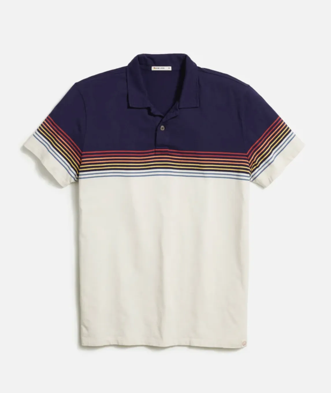 Engineered Stripe Polo - Navy Colorblock