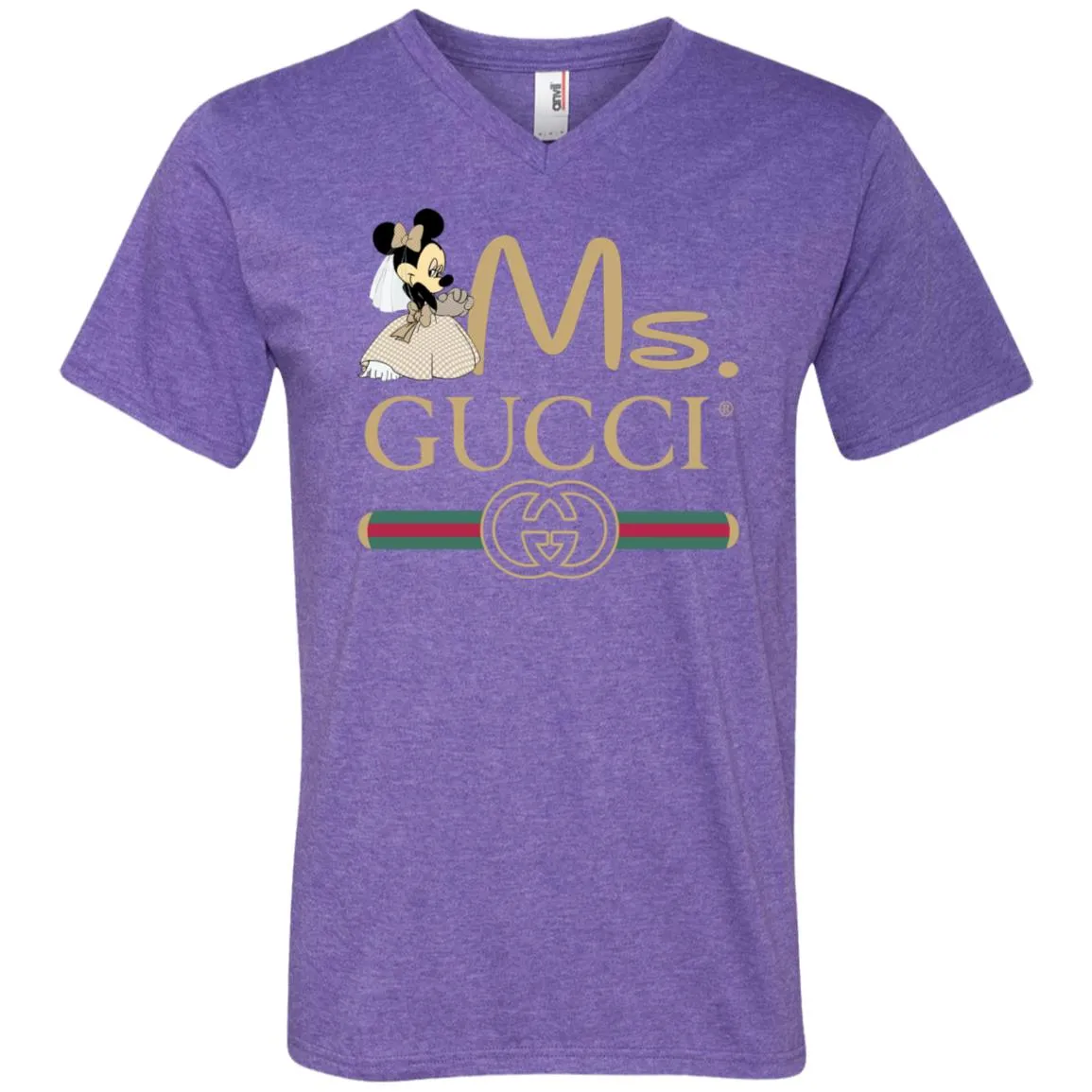 Gucci Couple Disney Ms Minnie Valentine's Day T-shirt Men V-Neck T-Shirt