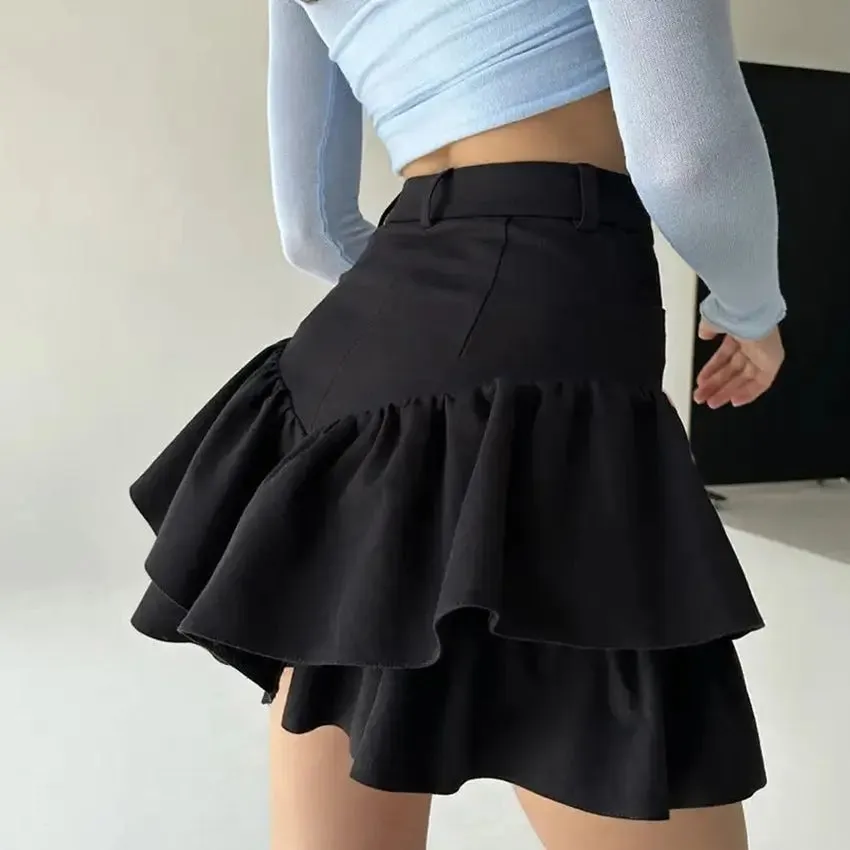 High Waist Lotus Leaf Skirt