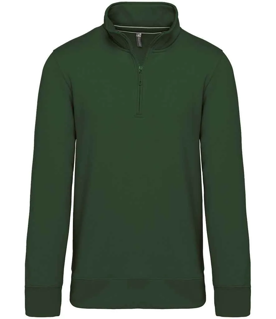 Kariban Zip Neck Sweatshirt | Forest Green