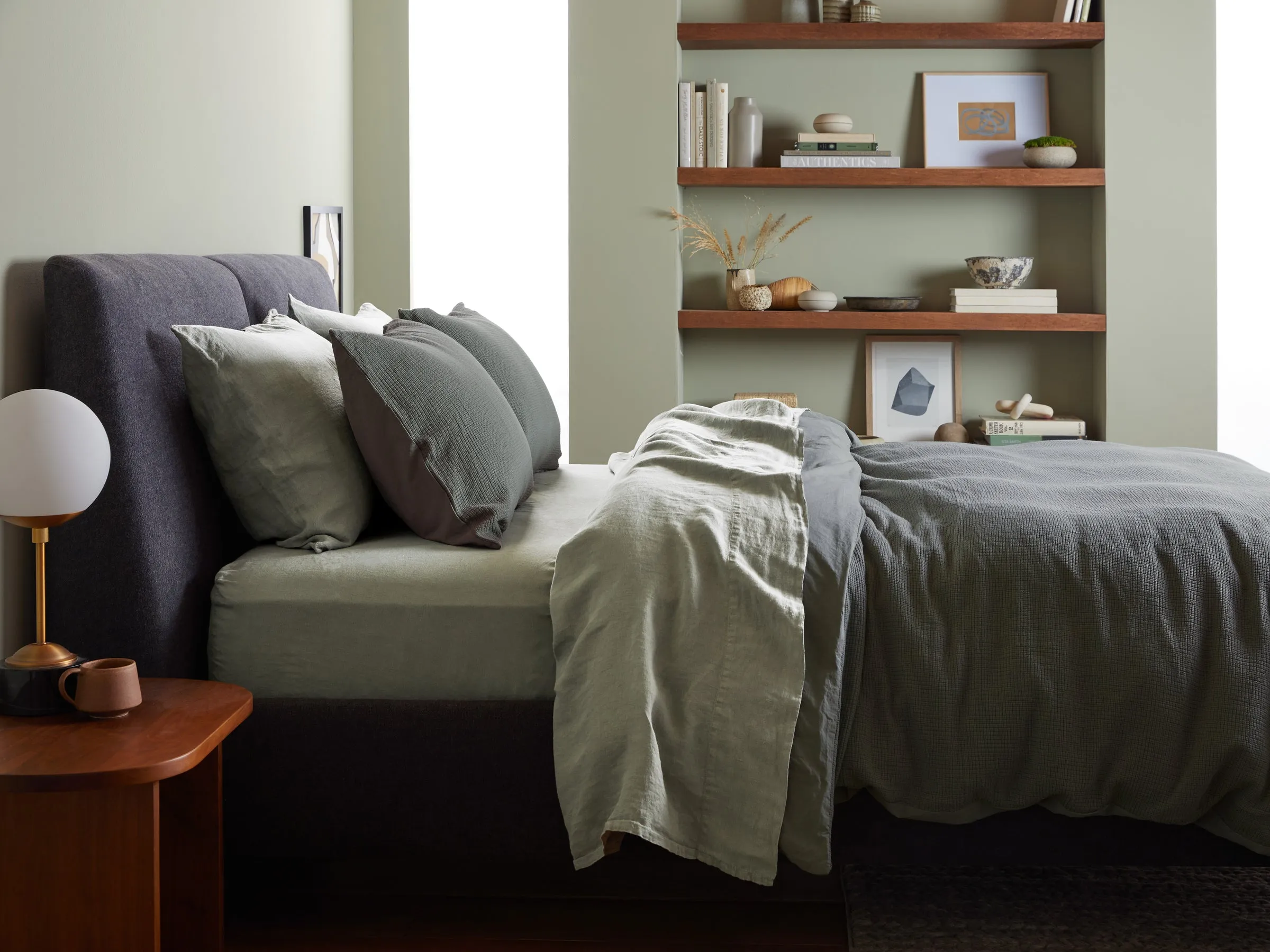 Linen Top Sheet - Moss