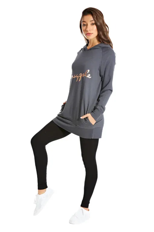 Pineapple Charcoal Longline Hoodie