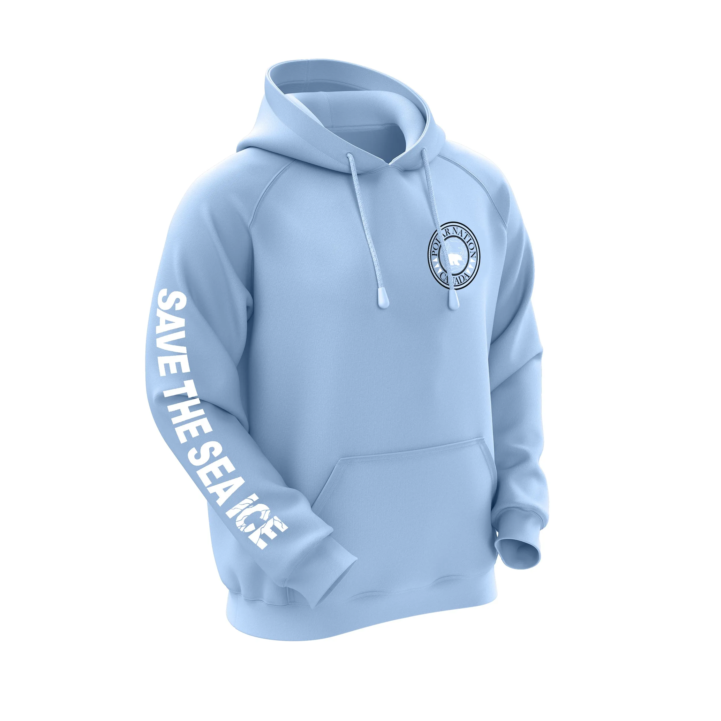 Polar Nation Save The Sea Ice Fleece Hoodie, Glacier Blue
