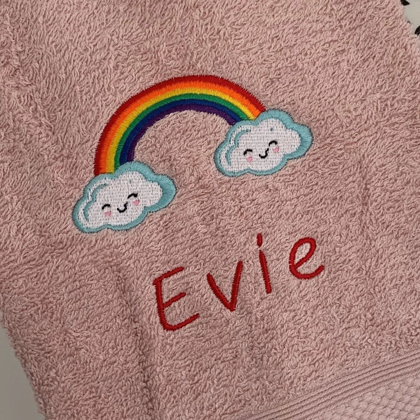 Rainbow Clouds - Kids Large Fleece Blanket - Personalised