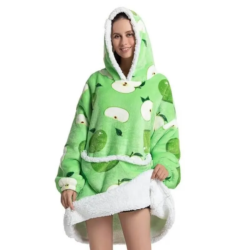 Shoodie™ Appel | Heb het nooit meer koud met deze warme fleece hoodie deken!