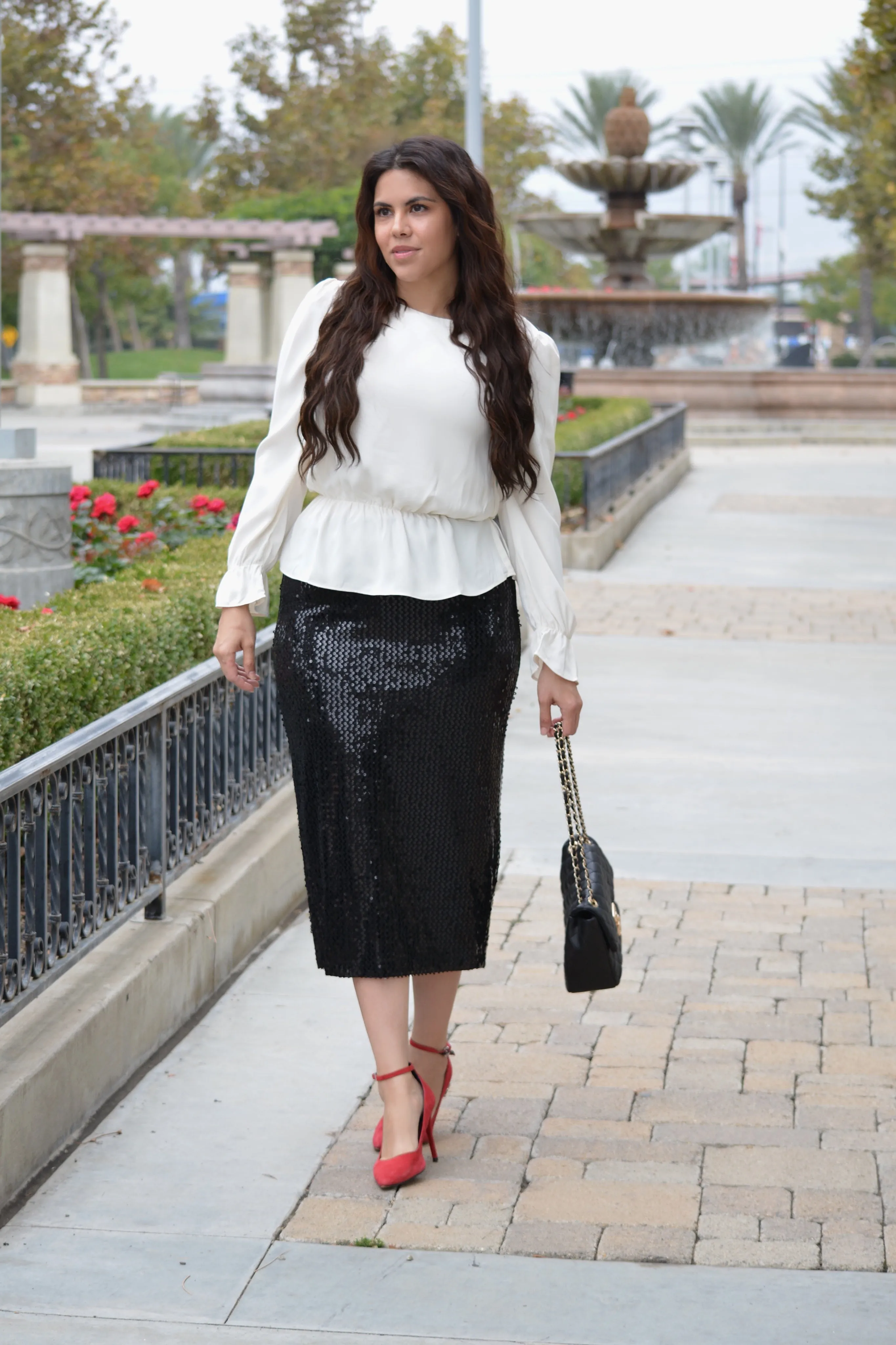 Soleil Black Sequin Skirt