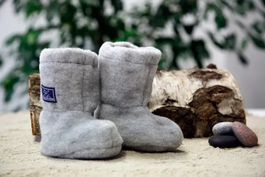 Unisex Baby Wool Fleece Booties / Adjustable Infant Shoes