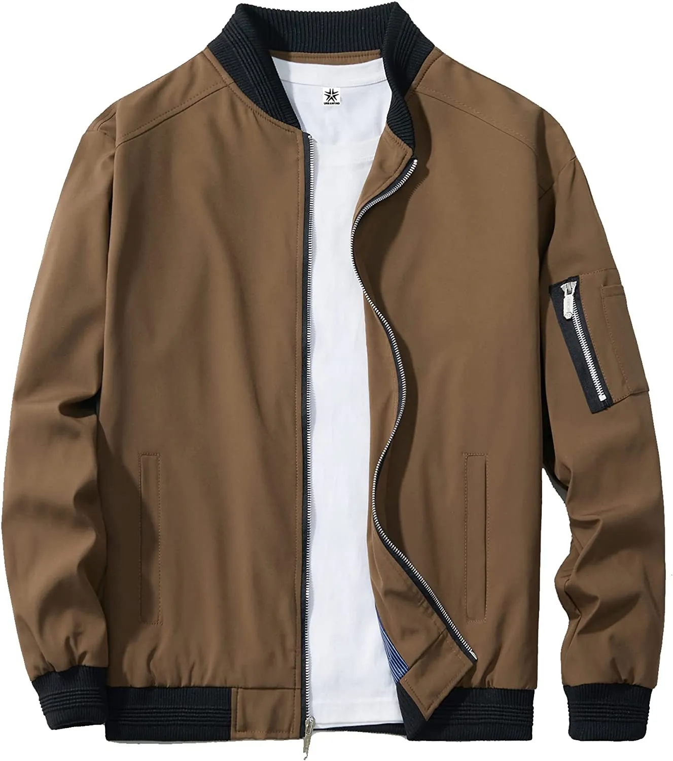 URBANFIND Men's Slim Fit Lightweight Sportswear Jacket Casual Bomber Jacket