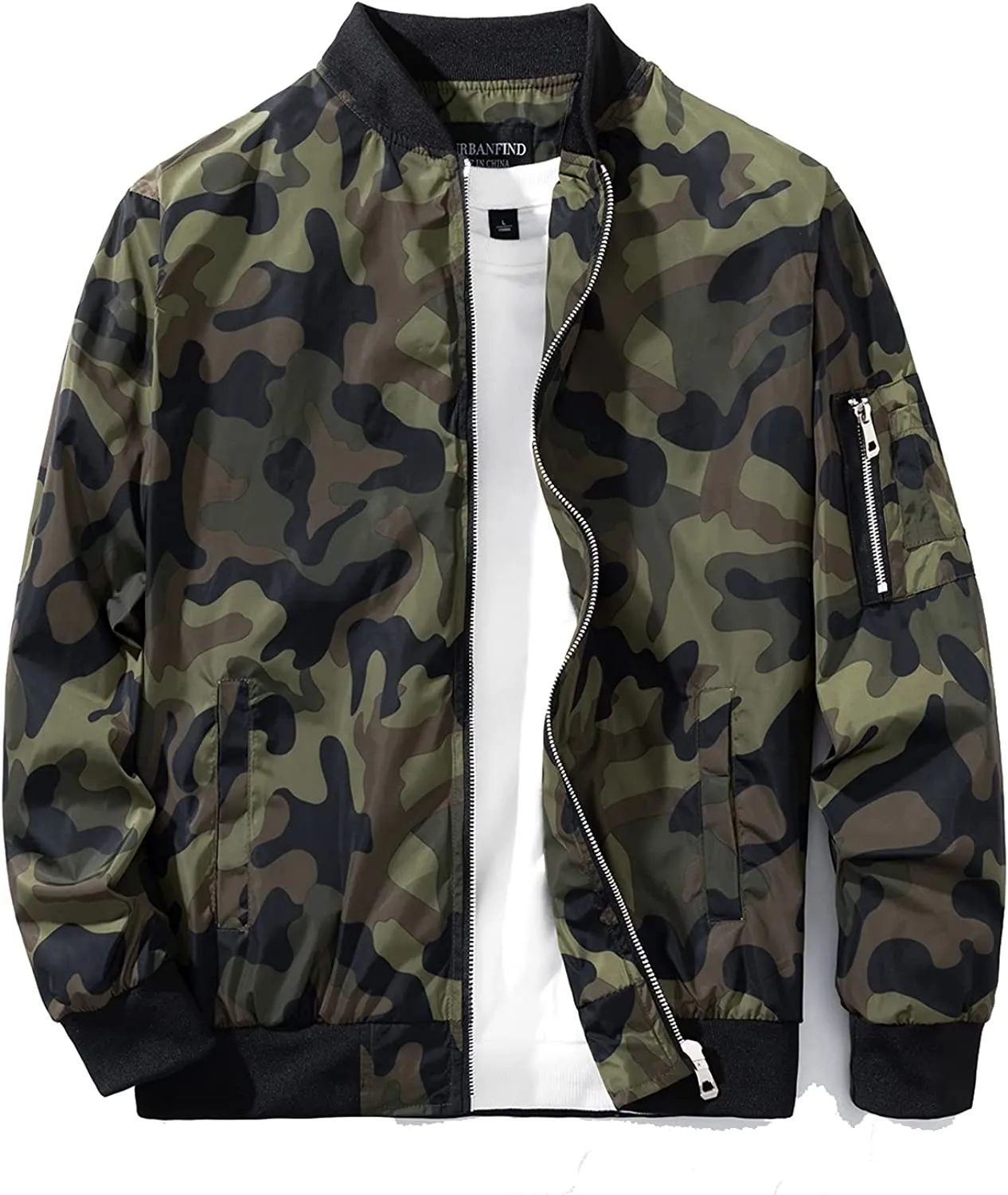 URBANFIND Men's Slim Fit Lightweight Sportswear Jacket Casual Bomber Jacket