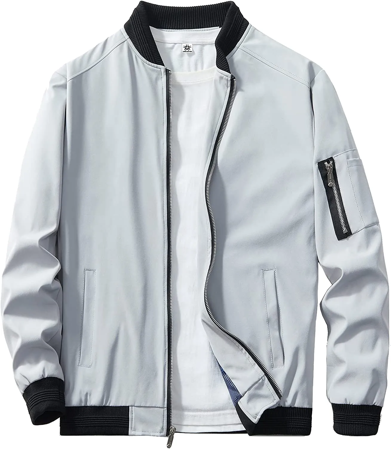 URBANFIND Men's Slim Fit Lightweight Sportswear Jacket Casual Bomber Jacket