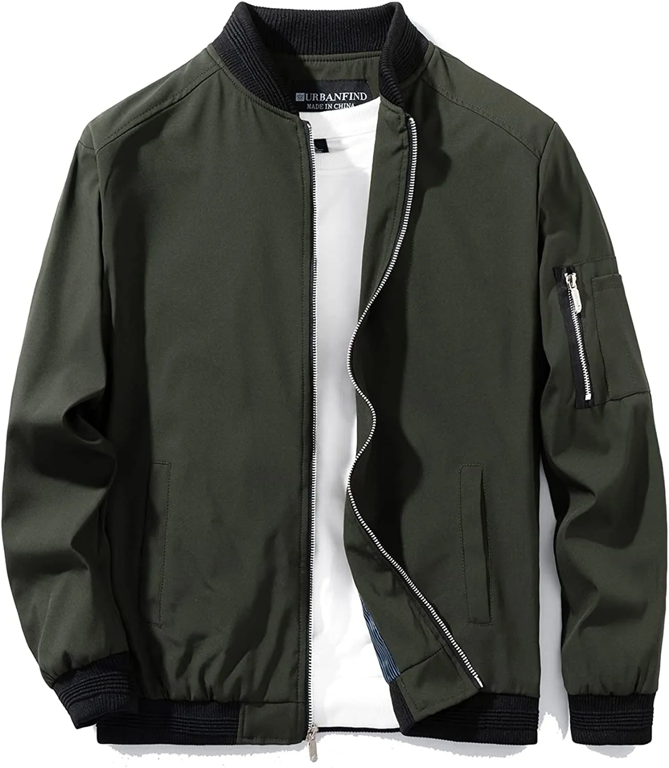 URBANFIND Men's Slim Fit Lightweight Sportswear Jacket Casual Bomber Jacket