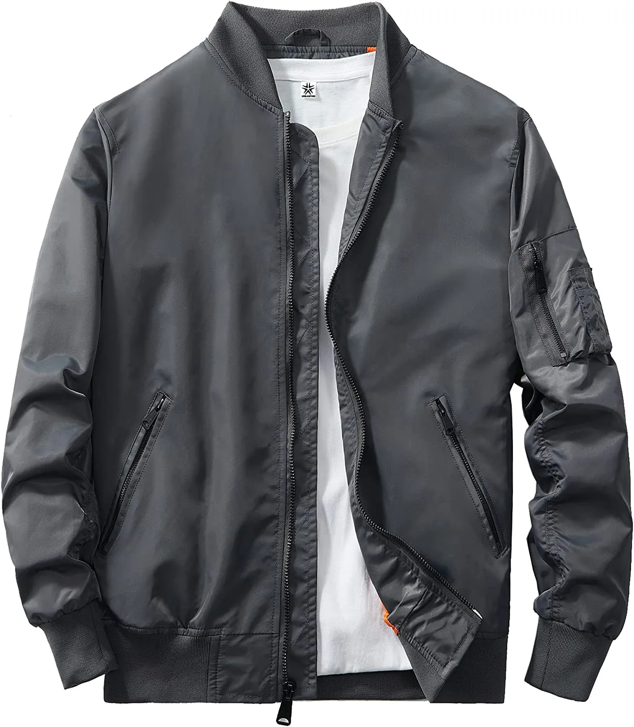URBANFIND Men's Slim Fit Lightweight Sportswear Jacket Casual Bomber Jacket