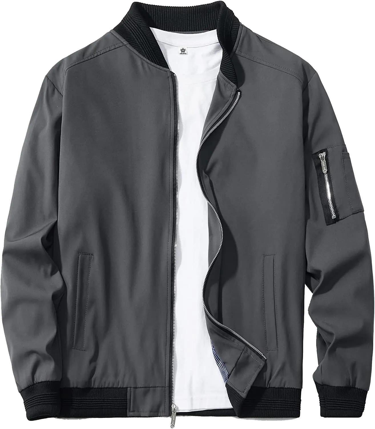 URBANFIND Men's Slim Fit Lightweight Sportswear Jacket Casual Bomber Jacket