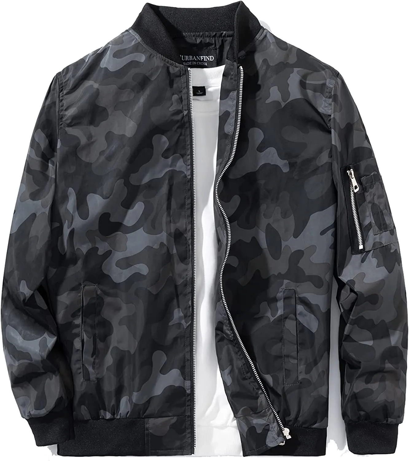 URBANFIND Men's Slim Fit Lightweight Sportswear Jacket Casual Bomber Jacket