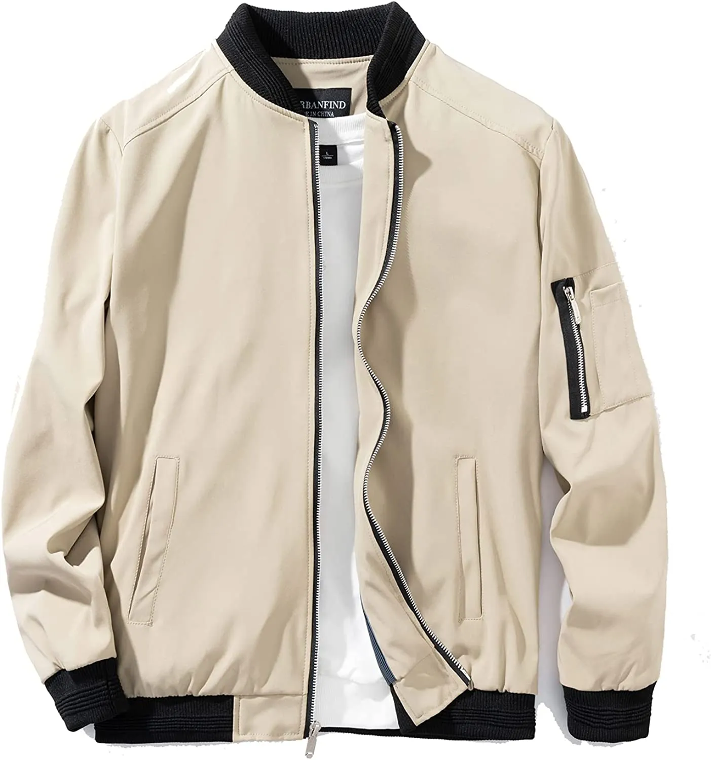 URBANFIND Men's Slim Fit Lightweight Sportswear Jacket Casual Bomber Jacket