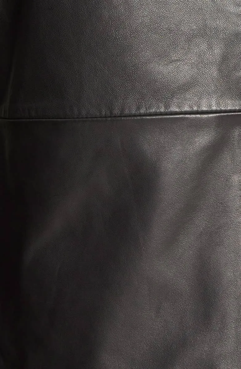 Zip Front Stylish Black Leather Jacket